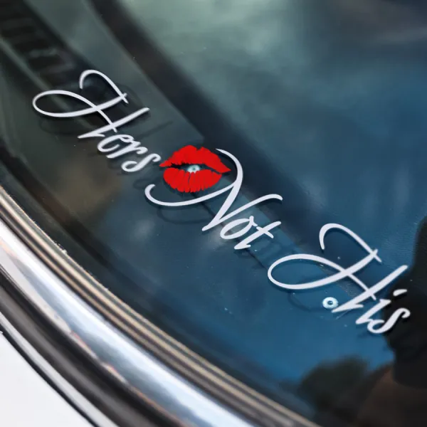 2x Pair Hers Not His Funny Lady Driven Woman Girl JDM Stance Car Vinyl Sticker Decal >